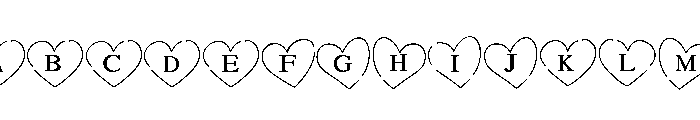 Family heart Font UPPERCASE