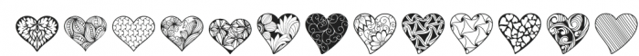 Fancy Hearts Dingbat otf (400) Font UPPERCASE