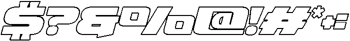 Fasthour-BoldOutlineOblique otf (700) Font OTHER CHARS