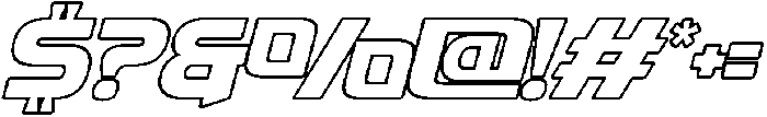 Fasthour-RegOutlineObliq otf (400) Font OTHER CHARS