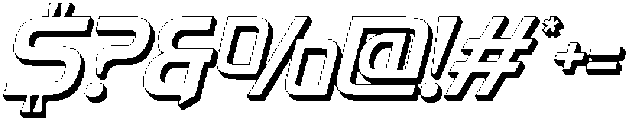 Fasthour-ThinExtrudeOblique otf (100) Font OTHER CHARS