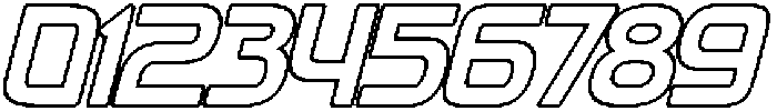 Fasthour-ThinOutlineOblique otf (100) Font OTHER CHARS