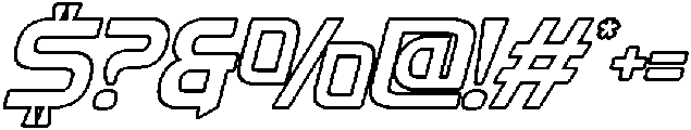 Fasthour-ThinOutlineOblique otf (100) Font OTHER CHARS