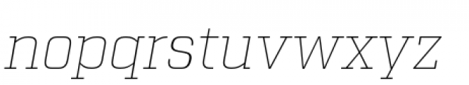 Factoria Thin Italic Font LOWERCASE