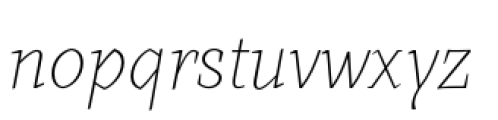 Farrerons Serif Thin Italic Font LOWERCASE