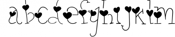 Family fonts with hearts 1 Font LOWERCASE