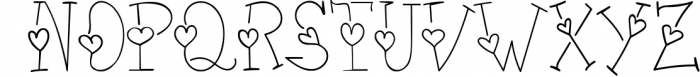 Family fonts with hearts 2 Font UPPERCASE