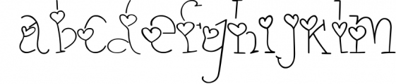 Family fonts with hearts 2 Font LOWERCASE