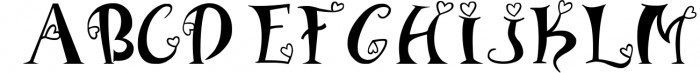 Family fonts with hearts 3 Font UPPERCASE