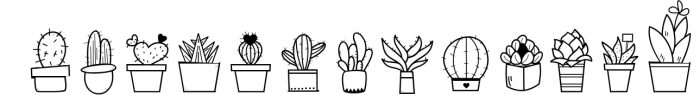 Fancactus - A Cactus & Succulent Doodle Font Font UPPERCASE