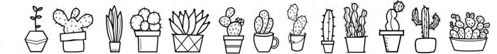 Fancactus - A Cactus & Succulent Doodle Font Font LOWERCASE
