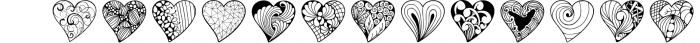 Fancy Hearts Dingbat Font Font LOWERCASE