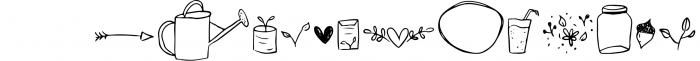 Farmhouse Doodles - Dingbat Font Font UPPERCASE
