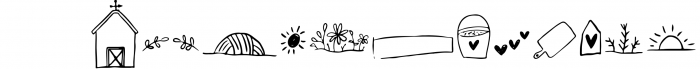 Farmhouse Doodles - Dingbat Font Font LOWERCASE