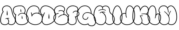 Fanky Bubble Graffiti Line Font UPPERCASE