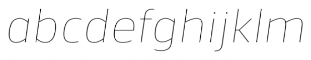 Facto Thin Italic Font LOWERCASE