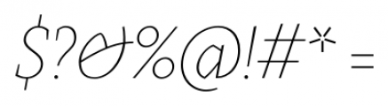 Farrerons Serif  Thin Italic Font OTHER CHARS