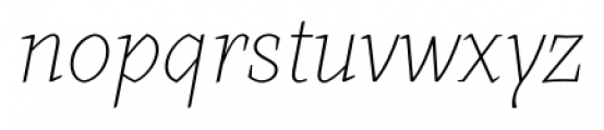 Farrerons Serif  Thin Italic Font LOWERCASE