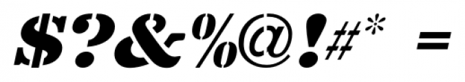 Favorite Stencil JNL Oblique Font OTHER CHARS