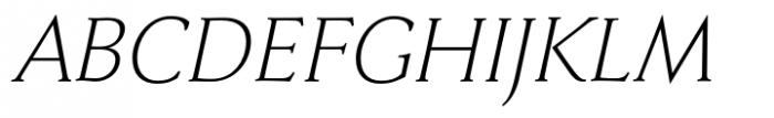 Faber Serif Pro 46 Leicht Kursiv Font UPPERCASE