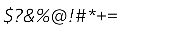 Fact Light Italic Font OTHER CHARS