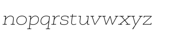 Faraon Expanded Thin Italic Font LOWERCASE