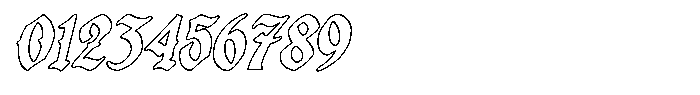 Fargus Outline Slanted Font OTHER CHARS