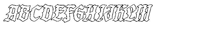 Fargus Outline Slanted Font UPPERCASE