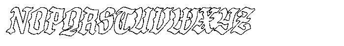 Fargus Outline Slanted Font LOWERCASE