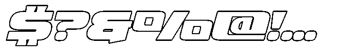 Fasthour Bold Outline Oblique Font OTHER CHARS
