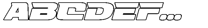 Fasthour Bold Outline Oblique Font UPPERCASE