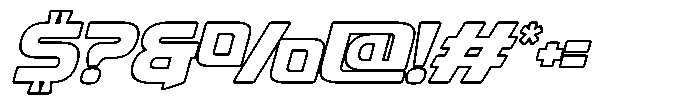 Fasthour Regular Outline Oblique Font OTHER CHARS