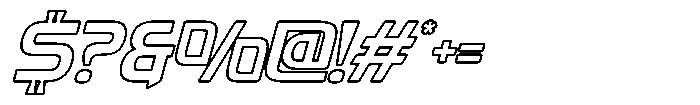 Fasthour Thin Outline Oblique Font OTHER CHARS