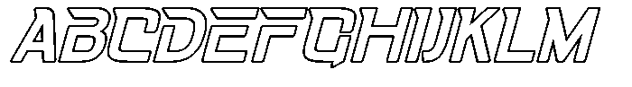 Fasthour Thin Outline Oblique Font UPPERCASE