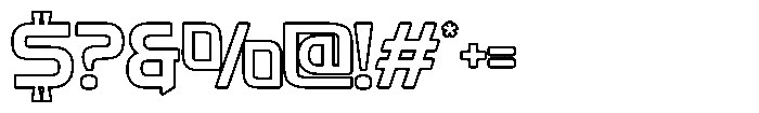 Fasthour Thin Outline Font OTHER CHARS