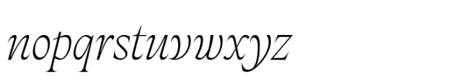 Fautive Thin Italic Font LOWERCASE