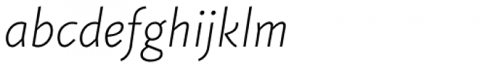 Fazeta Sans Thin Italic Font LOWERCASE