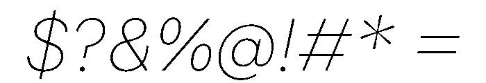 FAIRELumaSans HairlineItalic Instance Font OTHER CHARS