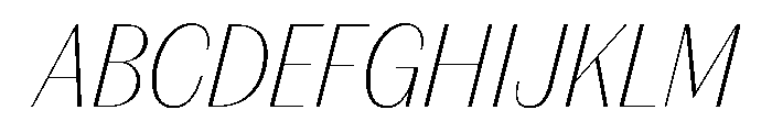 FAIREPrintSans FineHairlineItalic Instance Font UPPERCASE