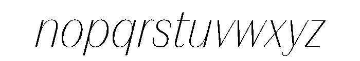 FAIREPrintSans FineHairlineItalic Instance Font LOWERCASE