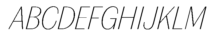 FAIREPrintSans TextHairlineItalic Instance Font UPPERCASE