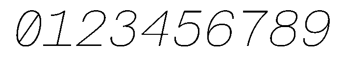 FAIRESprigSansMono HairlineItalic Instance Font OTHER CHARS
