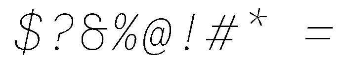 FAIRESprigSansMono HairlineItalic Instance Font OTHER CHARS