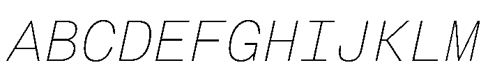 FAIRESprigSansMono HairlineItalic Instance Font UPPERCASE