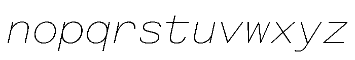FAIRESprigSansMono HairlineItalic Instance Font LOWERCASE
