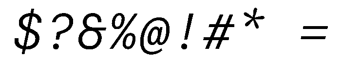 FAIRESprigSansMono LightItalic Instance Font OTHER CHARS
