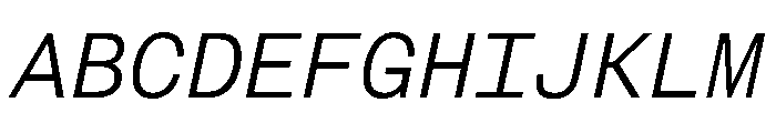 FAIRESprigSansMono LightItalic Instance Font UPPERCASE