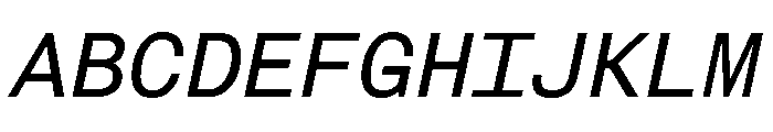 FAIRESprigSansMono RegularItalic Instance Font UPPERCASE