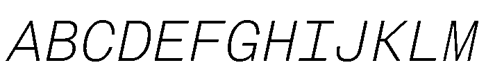 FAIRESprigSansMono ThinItalic Instance Font UPPERCASE