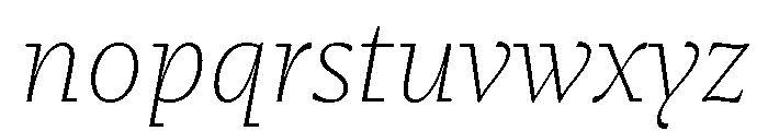 Fammilia BT ExtraLight Italic Font LOWERCASE